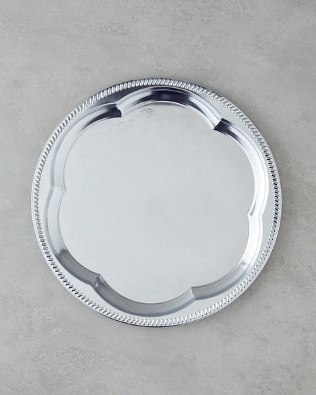 Elegant-Metal-Serving-Tray-Round-Silver-35cm