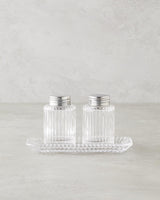 Professional Grade Clear Glass Salt Pepper Shaker Set 6x9cm