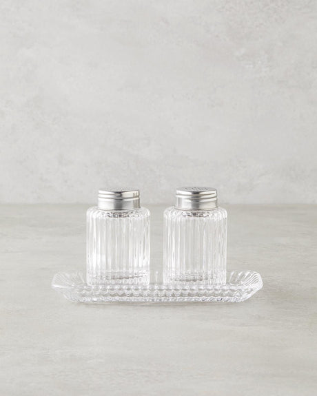 Professional Grade Clear Glass Salt Pepper Shaker Set 6x9cm