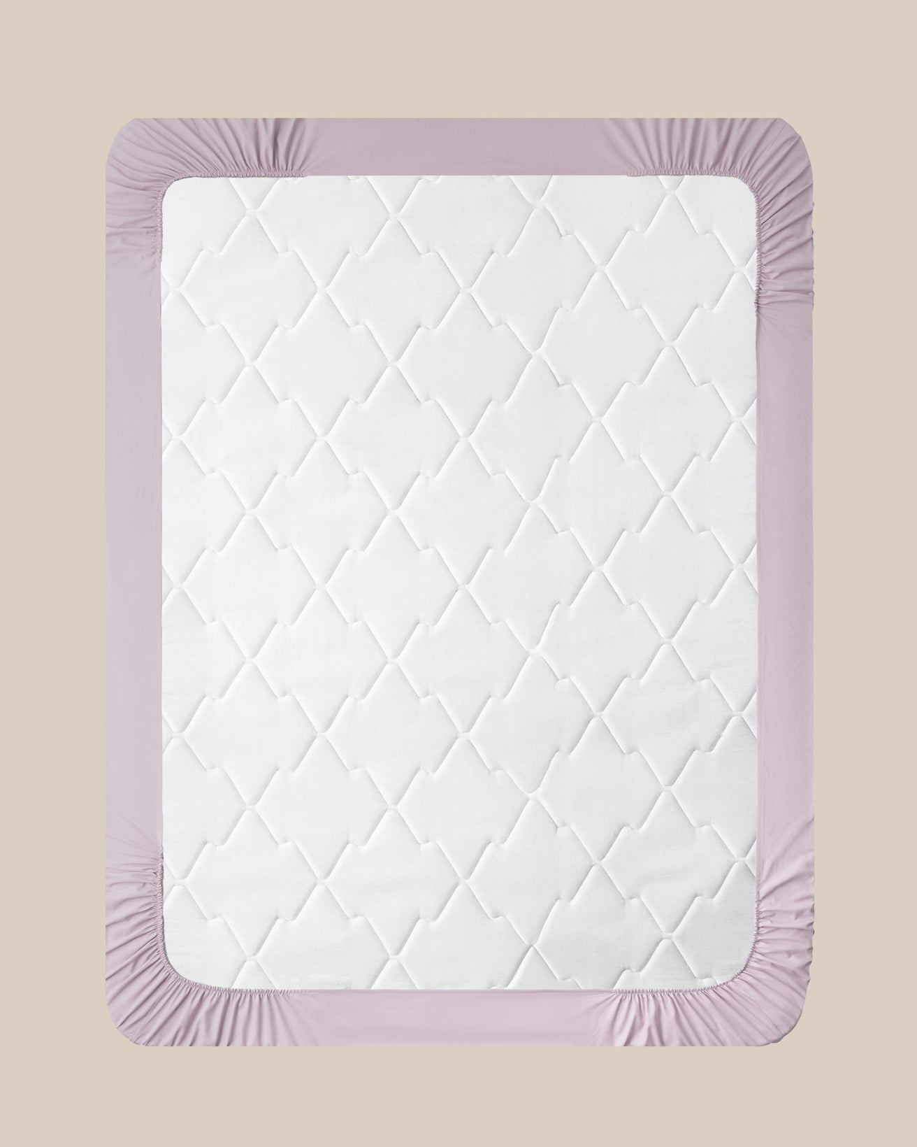 Premium Soft Cotton Textured Double Fitted Sheet Lilac