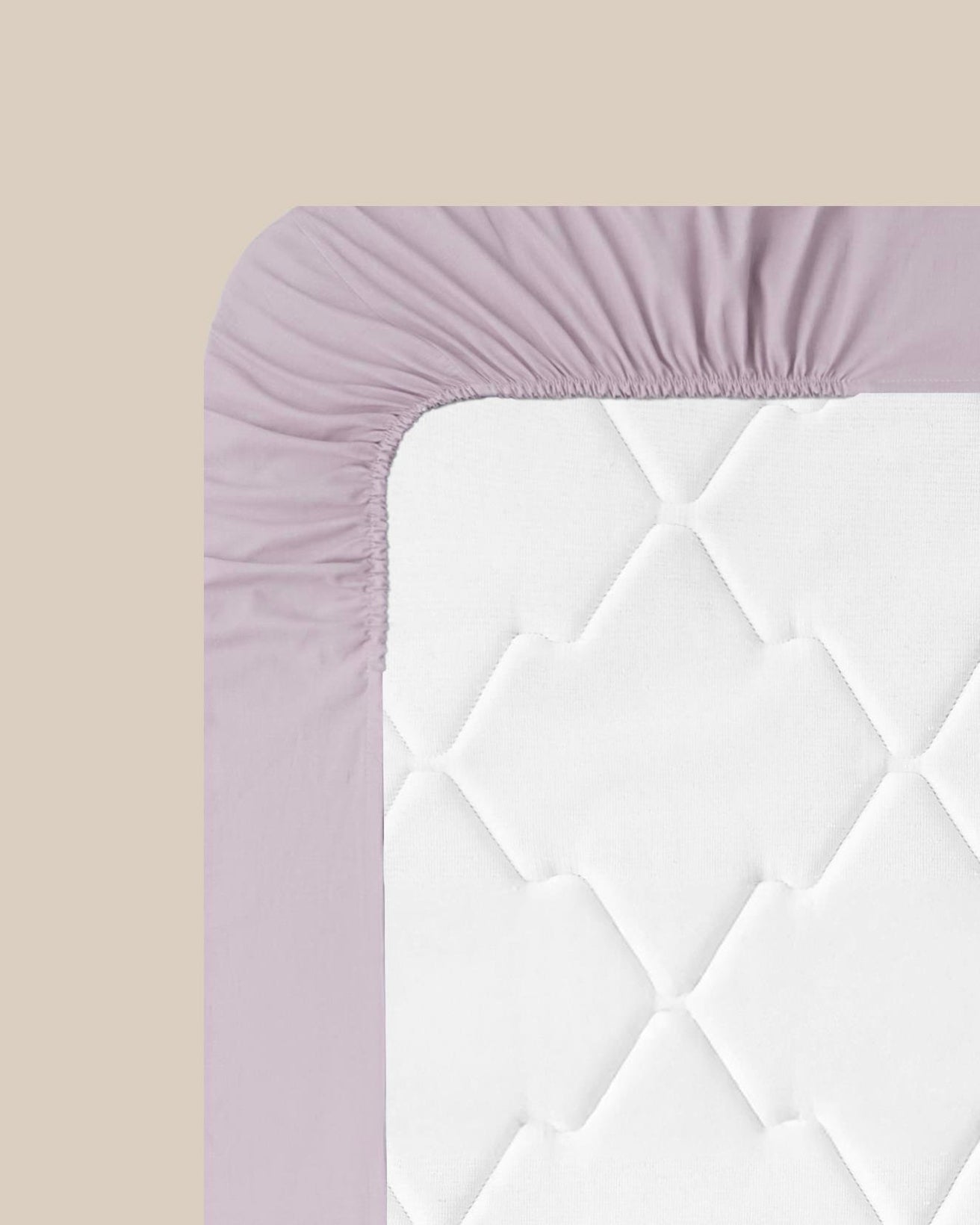 Premium Soft Cotton Textured Double Fitted Sheet Lilac