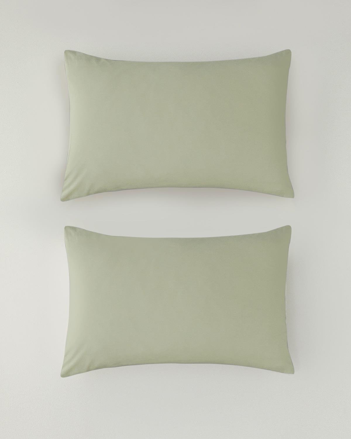 Premium Cotton Textured Pillowcase Pair Light Green 50x70cm