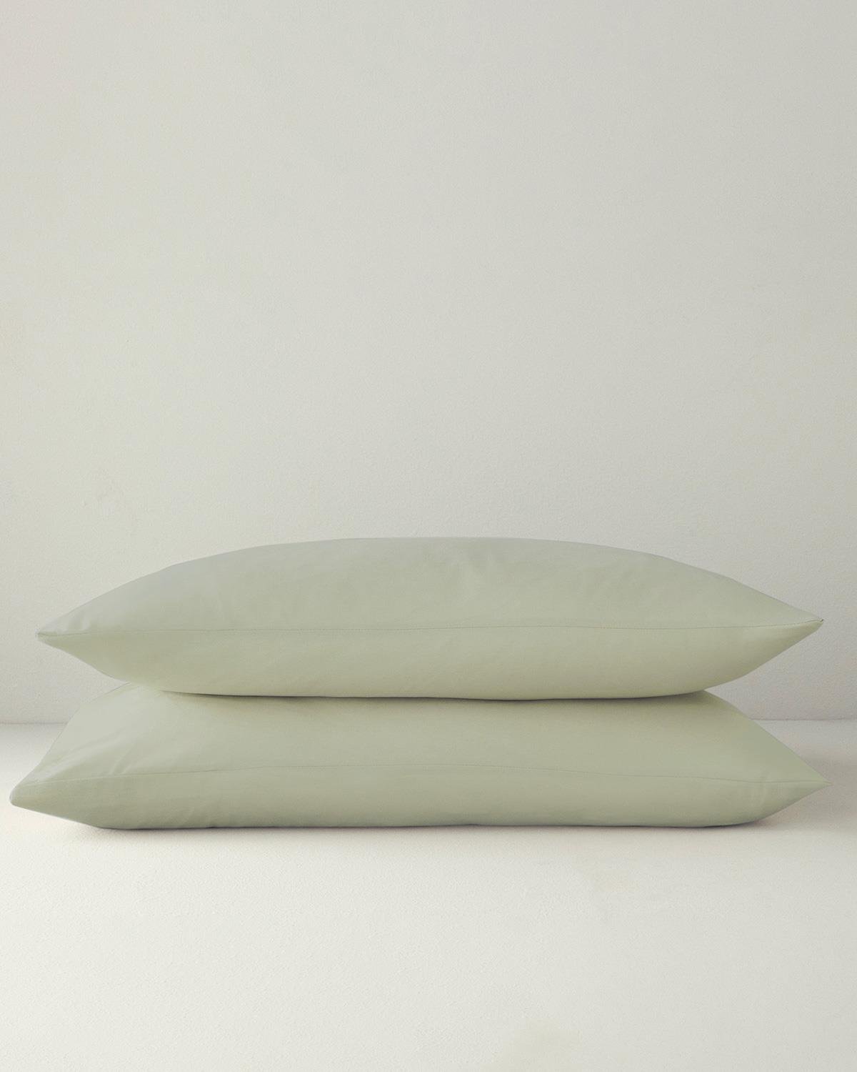 Premium Cotton Textured Pillowcase Pair Light Green 50x70cm