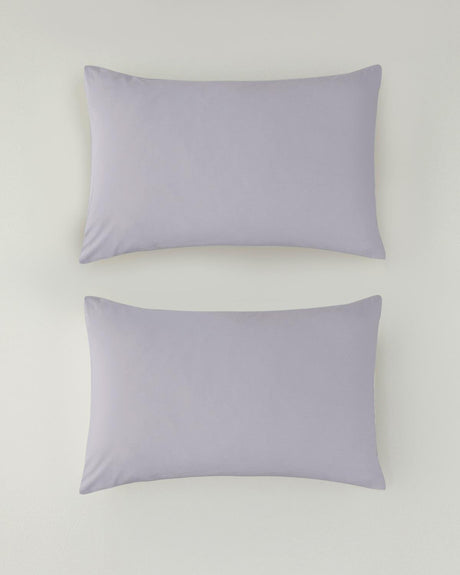Professional-Grade Cotton-Textured Pillowcase Pair - Lilac 50x70cm