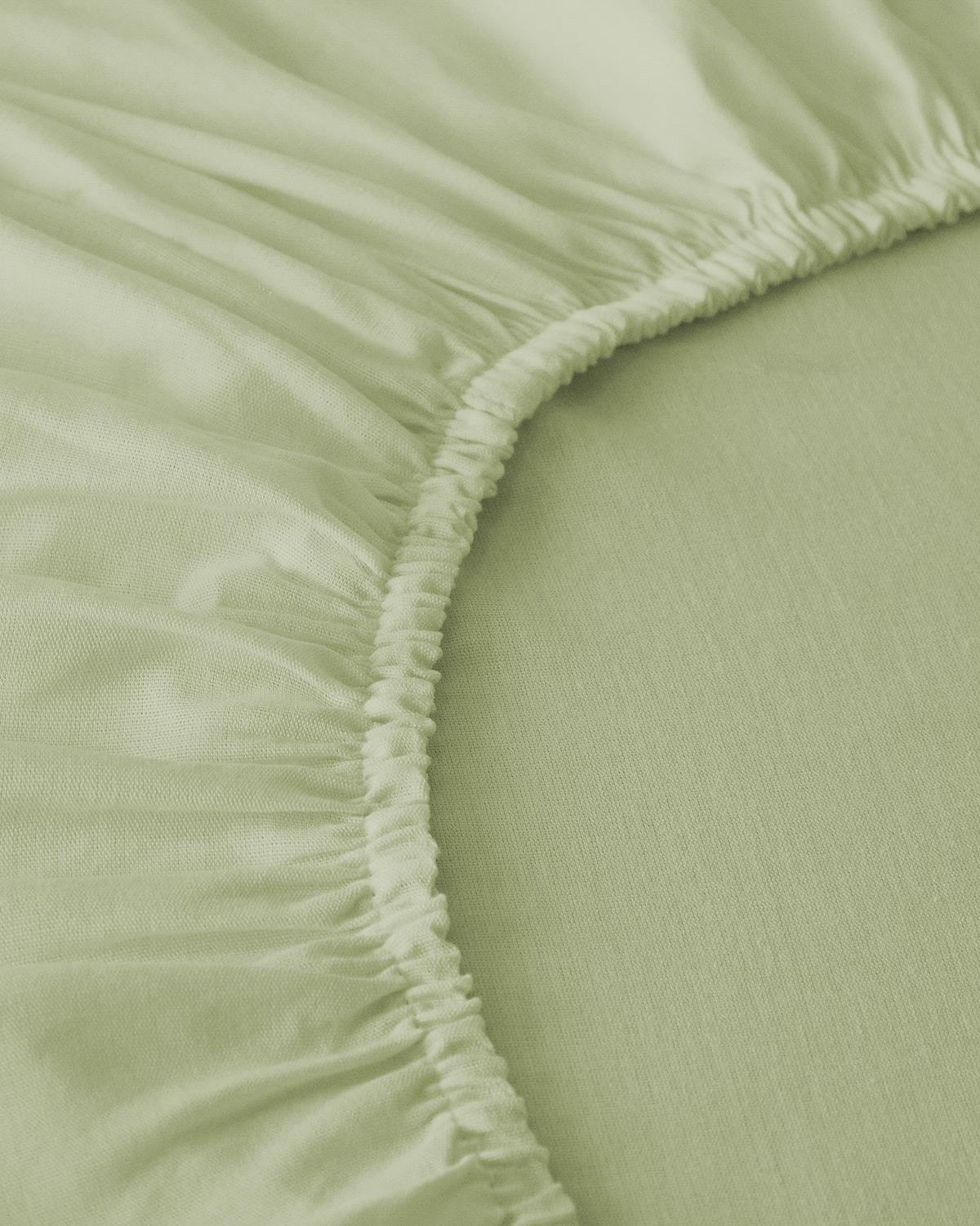 Professional Grade Premium Cotton Textured Fitted Sheet   Light Green