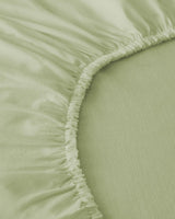 Professional Grade Premium Cotton Textured Fitted Sheet   Light Green