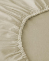 Premium Cotton Textured Single Size Fitted Sheet Cream