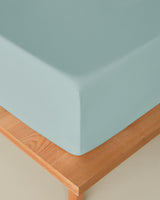 Premium-Cotton-Textured-Single-Fitted-Sheet-Light-Blue