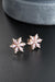 NRZ | 925K Sterling Silver Camellia Flower Earrings with Pink Stone