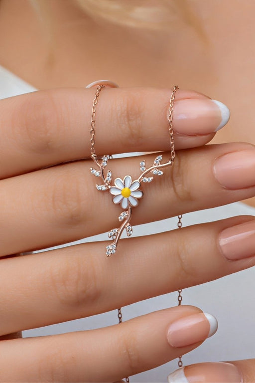 NRZ | 925K Sterling Silver Daisy Necklace