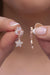 NRZ | 925K Sterling Silver Dangling Tiny Star Earrings with Shuttle Zircon Stone