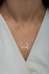 NRZ | 925K Sterling Silver Gold Color Islamic Motivated Allah Word Necklace