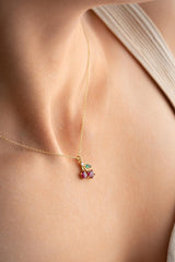 NRZ | 925K Sterling Silver Gold Plated Cherry Necklace