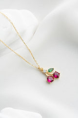 NRZ | 925K Sterling Silver Gold Plated Cherry Necklace