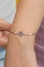 NRZ | 925K Sterling Silver Lotus Flower Bracelet with Purple Stone