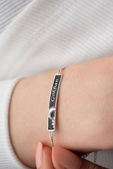 NRZ | 925K Sterling Silver Moon and Sun Harmony Personalized Couple Name Bracelet (2 Pieces)