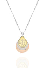 NRZ | 925K Sterling Silver Necklace with Prayer (Allah's word - Nazar Evil Eye. Ayatal Kuresi) Necklace Women Silver Necklace