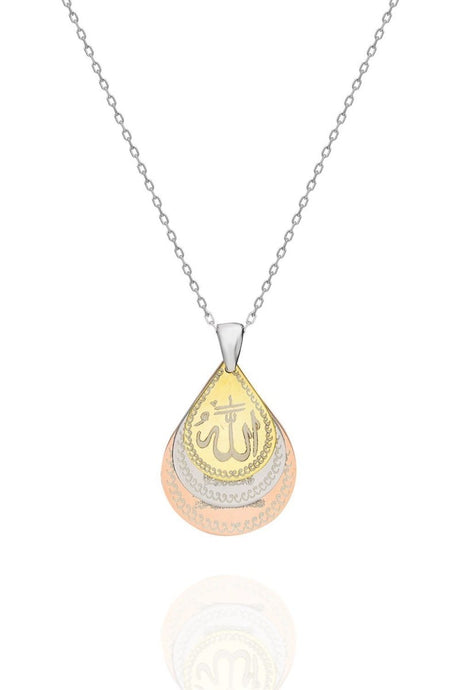 NRZ | 925K Sterling Silver Necklace with Prayer (Allah's word - Nazar Evil Eye. Ayatal Kuresi) Necklace Women Silver Necklace