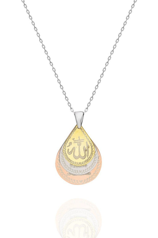 NRZ | 925K Sterling Silver Necklace with Prayer (Allah's word - Nazar Evil Eye. Ayatal Kuresi) Necklace Women Silver Necklace