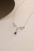 NRZ | 925K Sterling Silver Rhodium Plated Blue Stone Necklace with Authentic Motifs