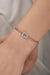 NRZ | 925K Sterling Silver Rose Gourmet Chain Aquamarine Single Stone Bracelet