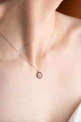 NRZ | 925K Sterling Silver Rose Minimal Nazar Evil Eye Necklace