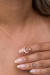 NRZ | 925K Sterling Silver Rose Plain Crescent Necklace