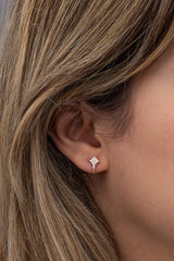 NRZ | 925K Sterling Silver Rose Plated Minimal Polar Star Earrings