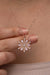 NRZ | 925K Sterling Silver Rose Plated Snowflake Necklace with Pink Stone