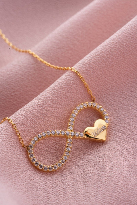 NRZ | Personalized Small Heart Infinity Necklace with Personalized Name