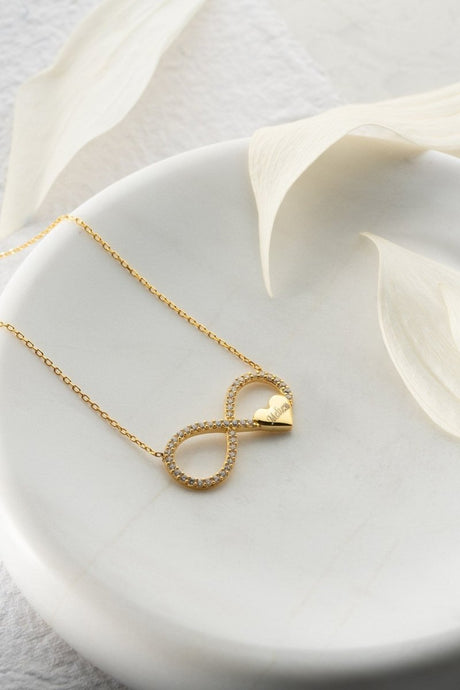 NRZ | Personalized Small Heart Infinity Necklace with Personalized Name