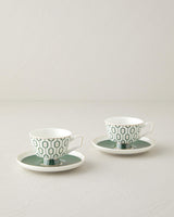 Premium New Bone China Dark Green Coffee Cup Set 4 Piece 90ml