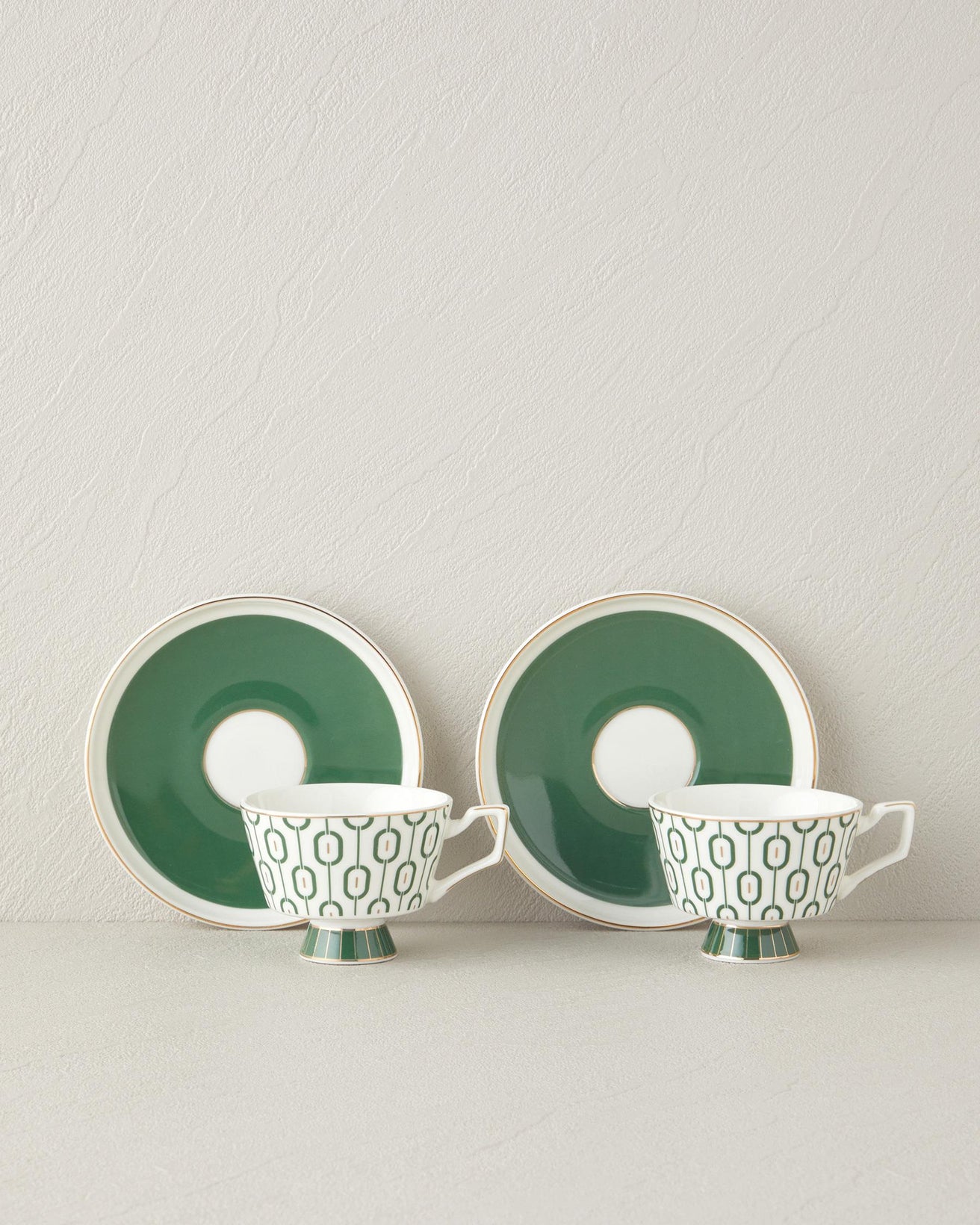 Premium New Bone China Dark Green Coffee Cup Set 4 Piece 90ml