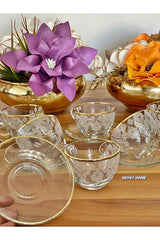 Okyay Home Premium Gold Gilded Turkish Coffee Cup Set - 12 - Piece - TryAladdin