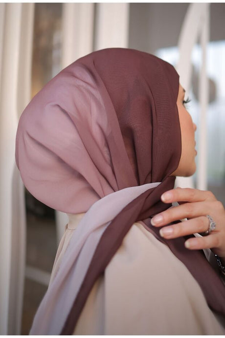 Ombre Chiffon Shawl - Coffee Mink Gradient - TryAladdin