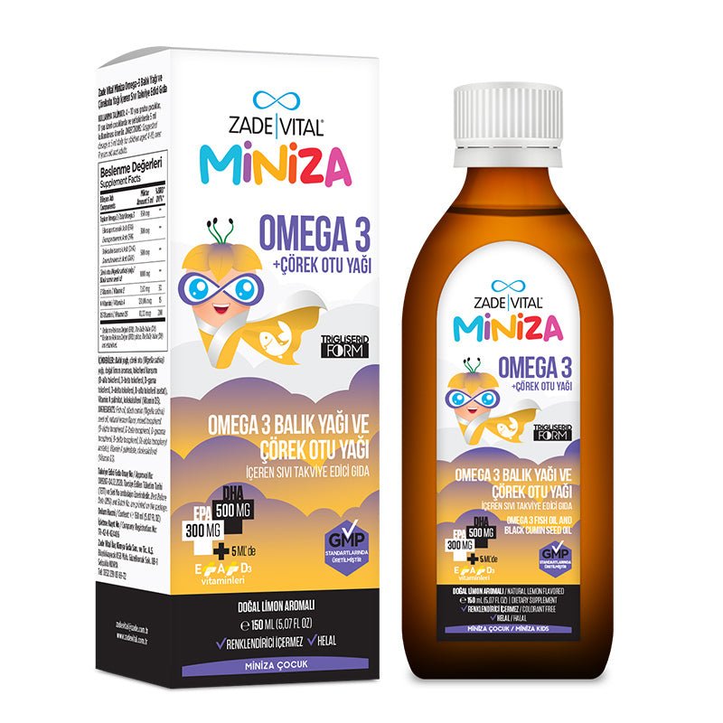 Omega - 3 & Black Seed Oil Liquid Supplement - Daily EPA DHA Support - TryAladdin
