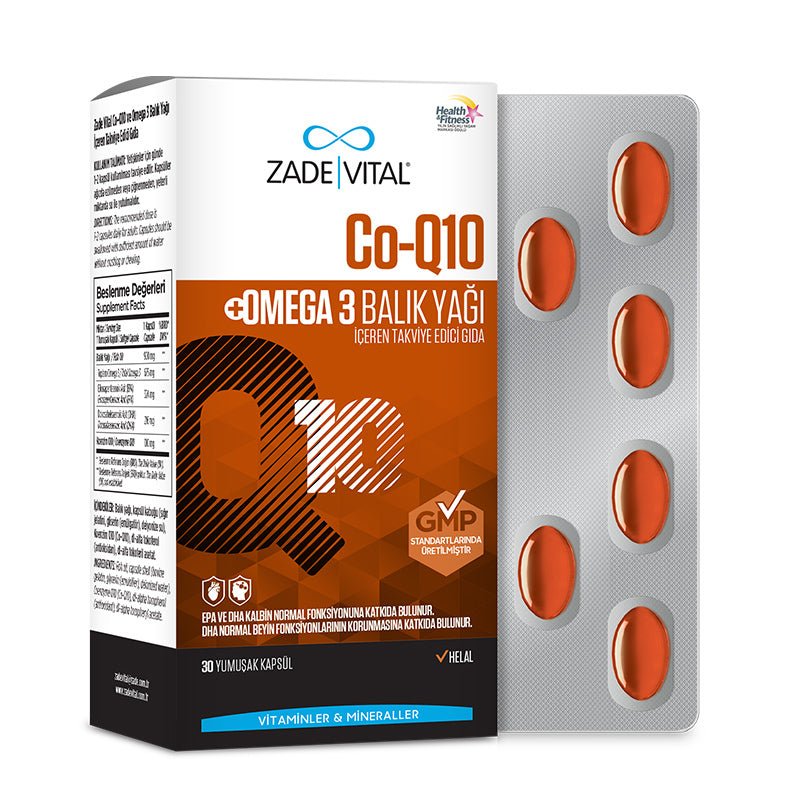 Omega - 3 Fish Oil + CoQ10 - Cardiovascular & General Wellness Softgels - TryAladdin