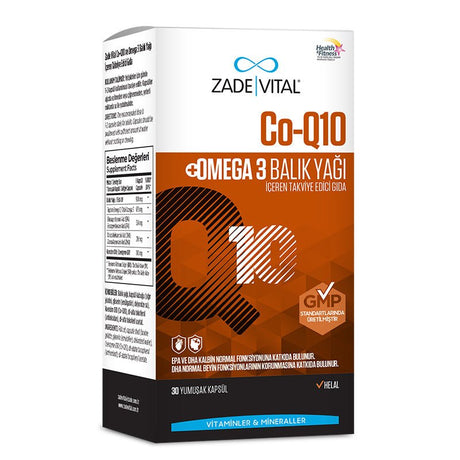 Omega - 3 Fish Oil + CoQ10 - Cardiovascular & General Wellness Softgels - TryAladdin