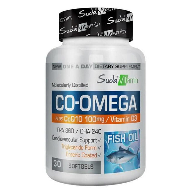 Omega - 3 Fish Oil + CoQ10 - Heart & Wellness Support Softgels - TryAladdin