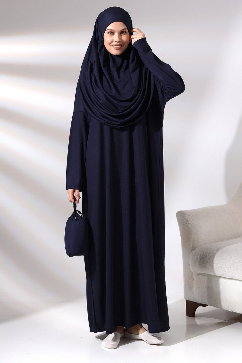 One Piece Prayer Dress - Navy Blue - TryAladdin