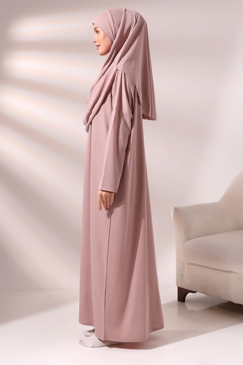 One Piece Prayer Dress - Rose Pink Color 46-52 One Piece Prayer Dress - Rose Pink Color 46-52