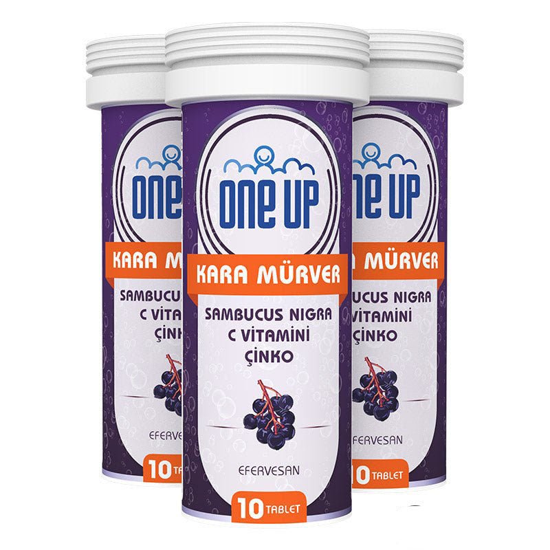 One Up Black Murver + Vitamin C + Zinko 10 Effervescent Tablets Box of 6