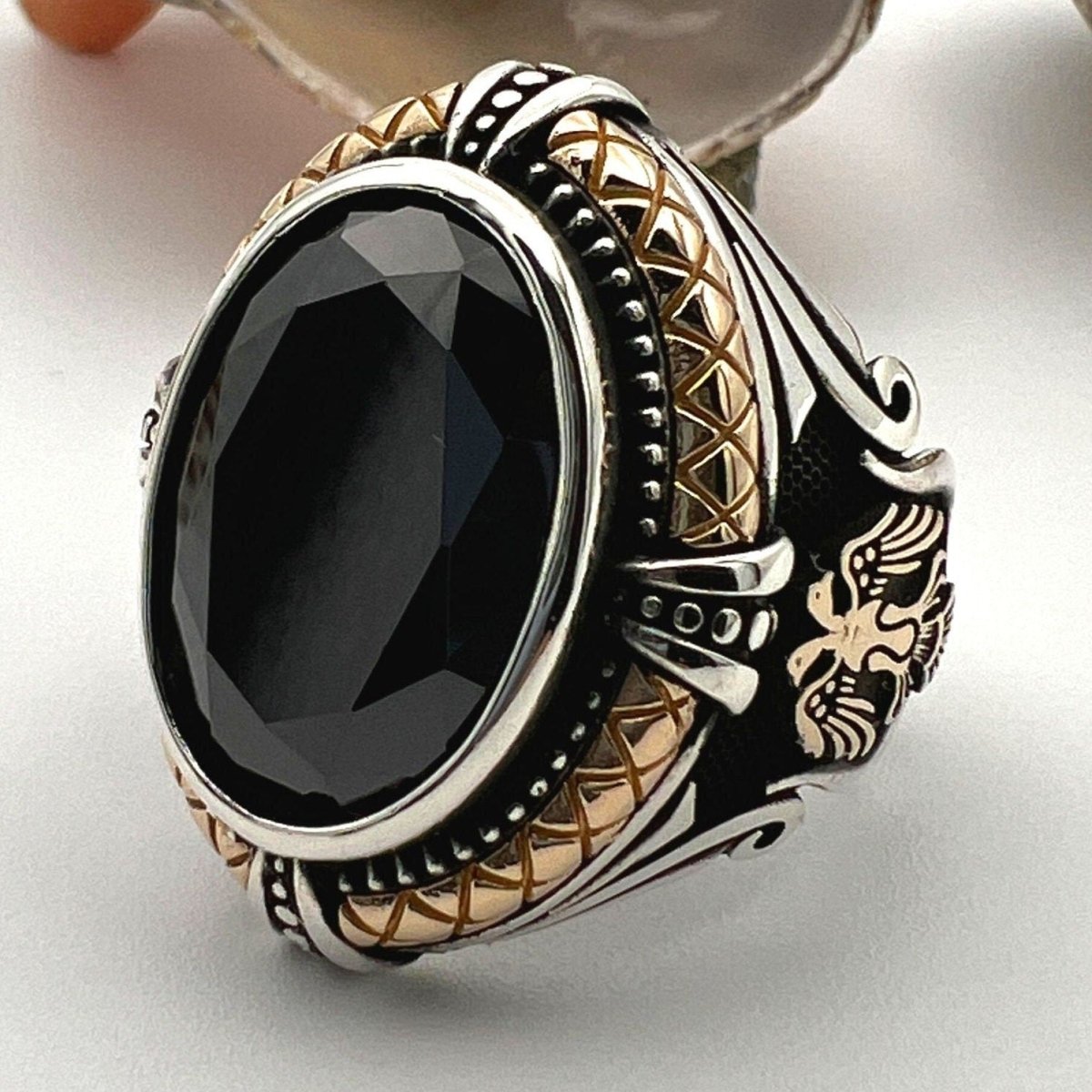 Onyx Men's Silver Ring