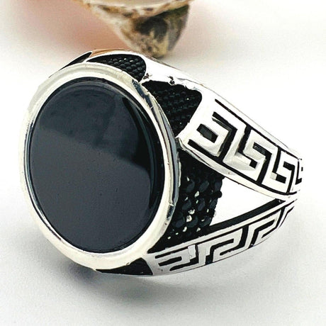 Onyx Men's Silver Ring