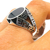 Onyx Men's Silver Ring