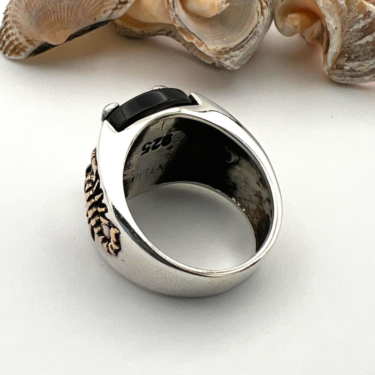 Onyx Men's Silver Ring