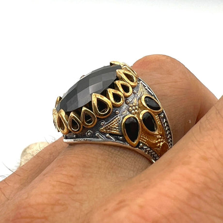 Onyx Men's Silver Ring