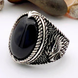 Onyx Men's Silver Ring - TryAladdin