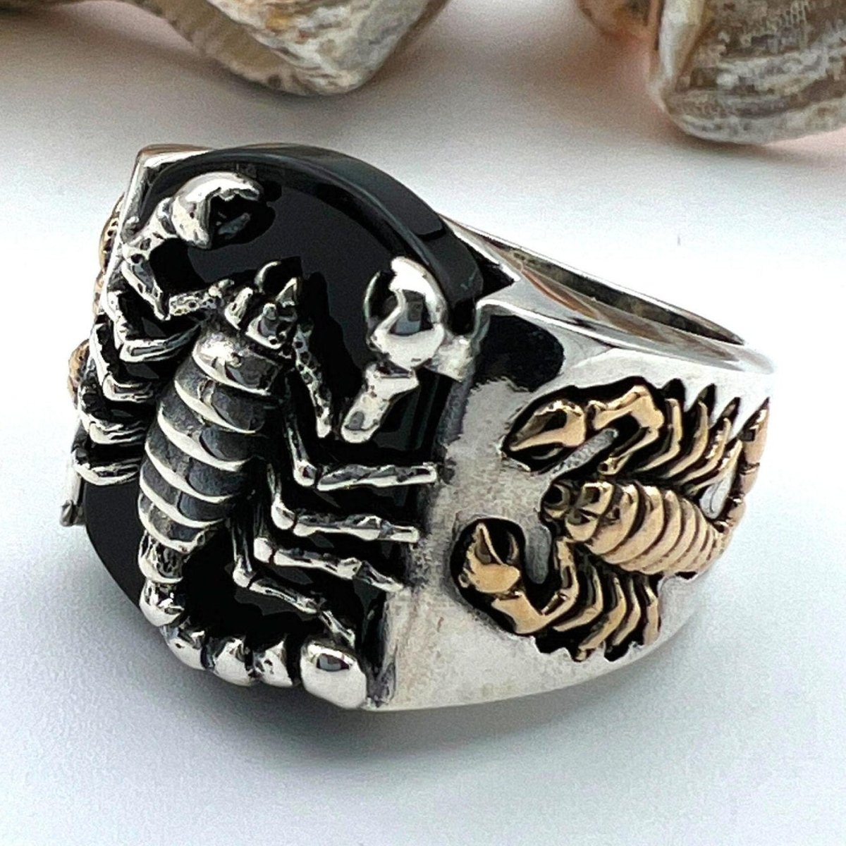 Onyx Men's Silver Ring