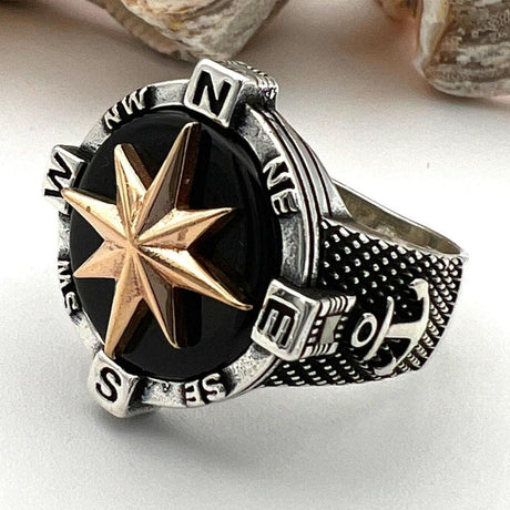 Onyx Men's Silver Ring